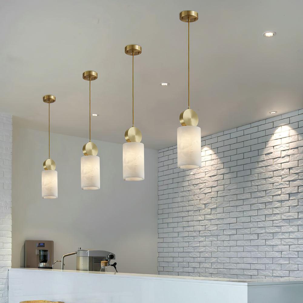 Lyrindis Cylinder Alabaster Pendant Light - Blowlighting