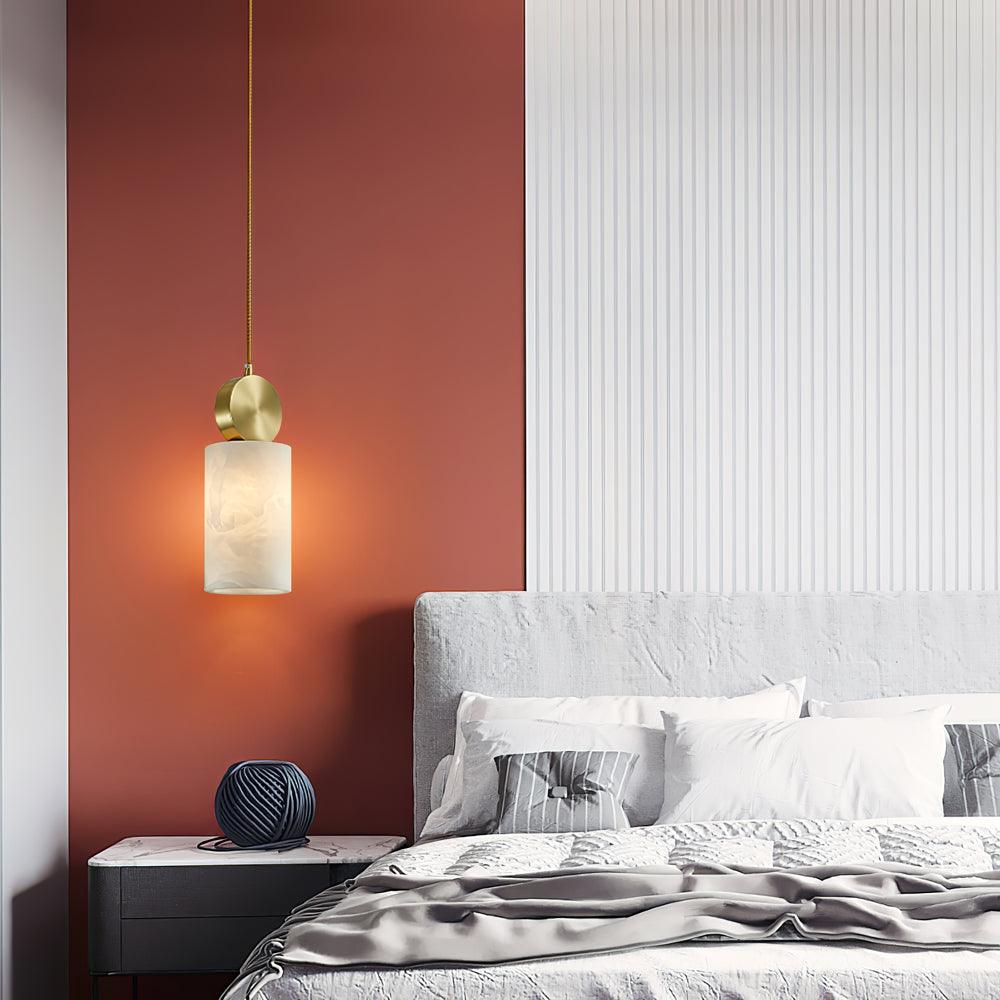 Lyrindis Cylinder Alabaster Pendant Light - Blowlighting