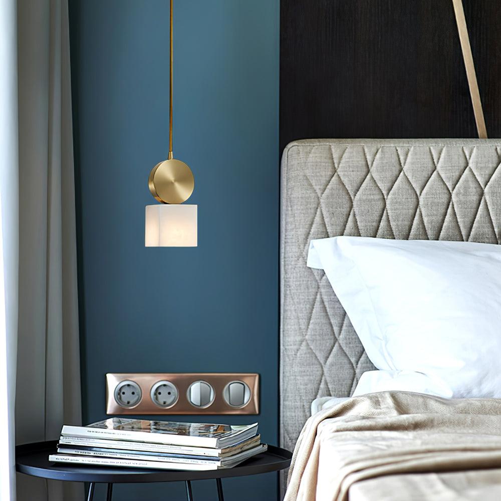 Lyrindis Cylinder Alabaster Pendant Light - Blowlighting