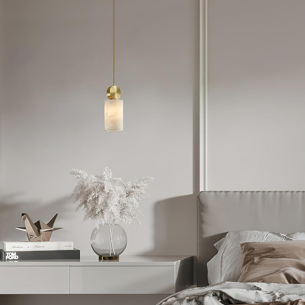 Lyrindis Cylinder Alabaster Pendant Light - Blowlighting