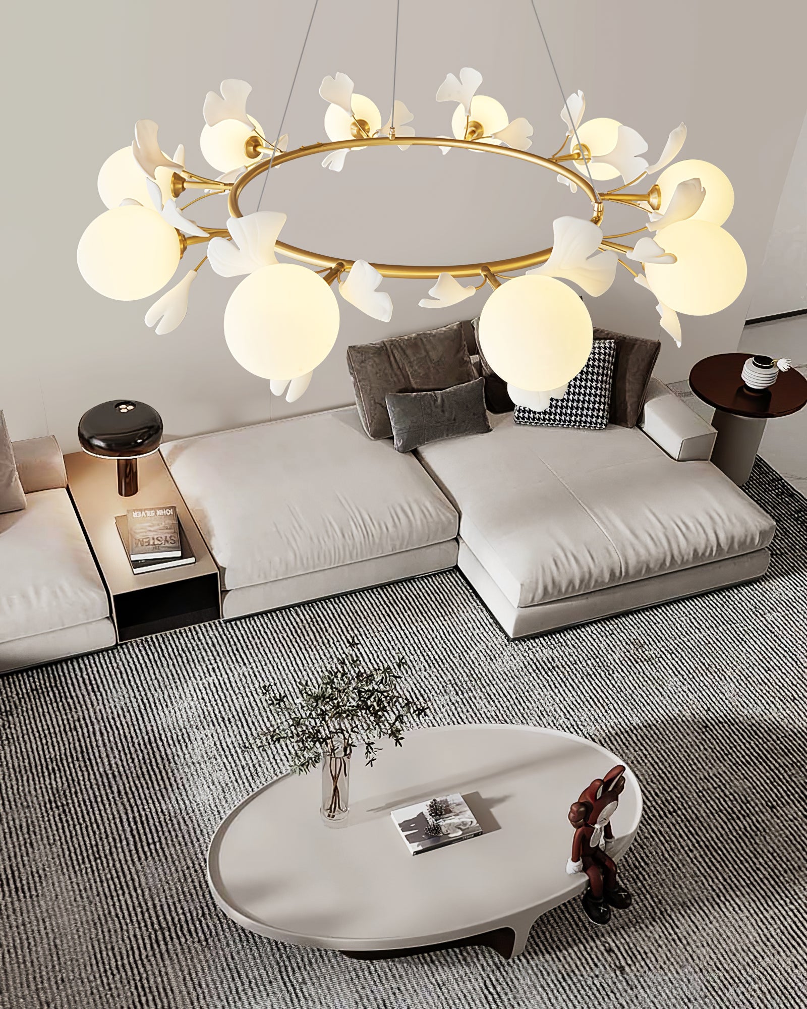 Evenielis Floral Brass Chandelier - Blowlighting