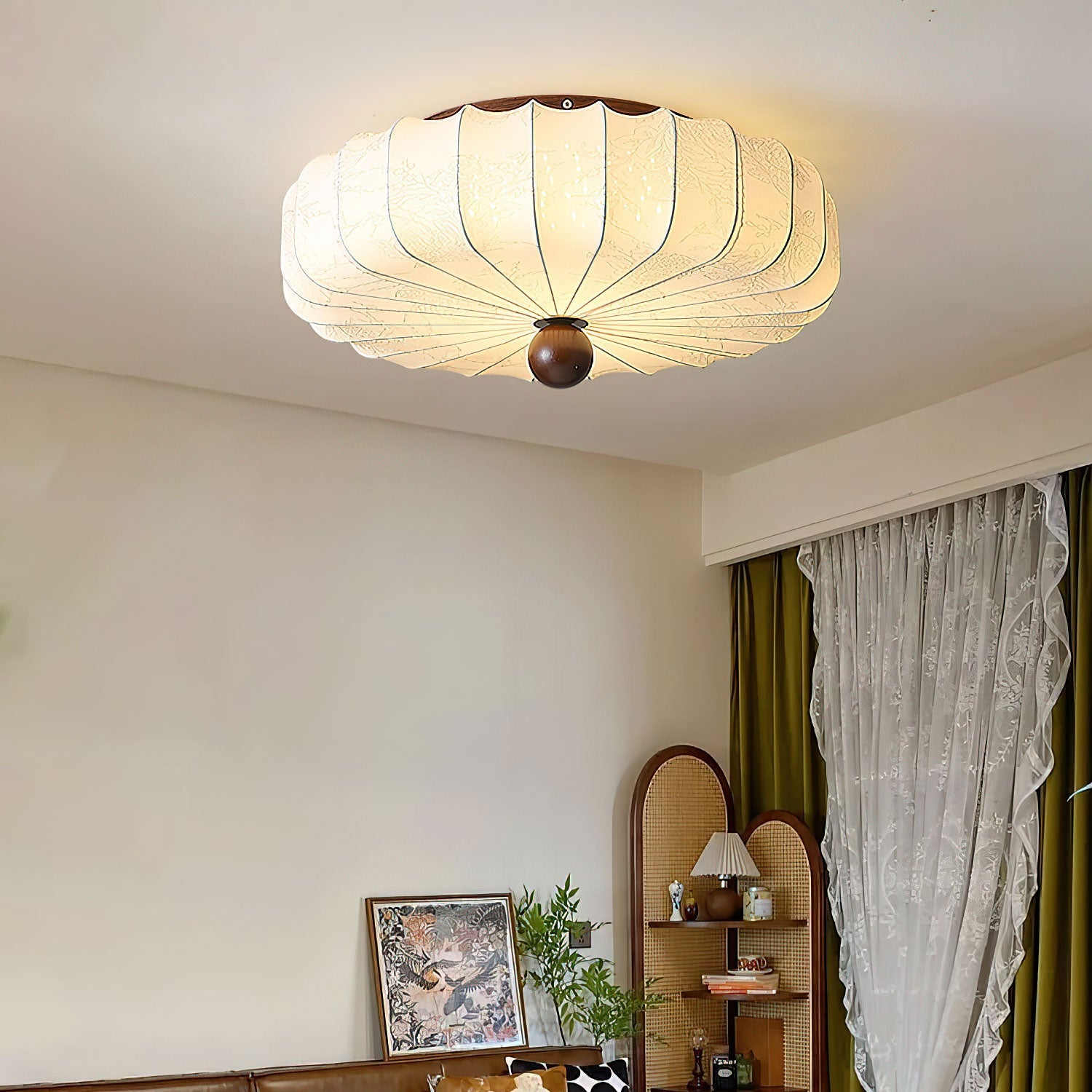 Lotus Fabric Fashion Ceiling Light - Blowlighting