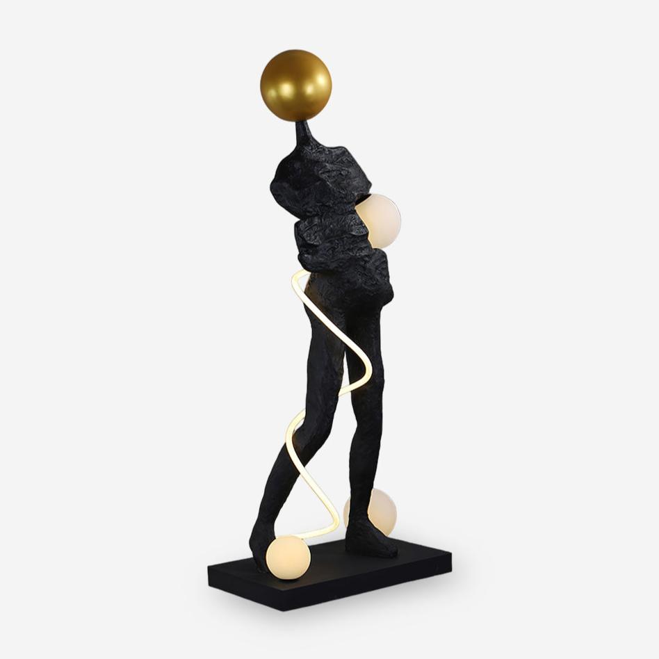 Nycaran Sculptural Black Metal Floor Lamp - Blowlighting