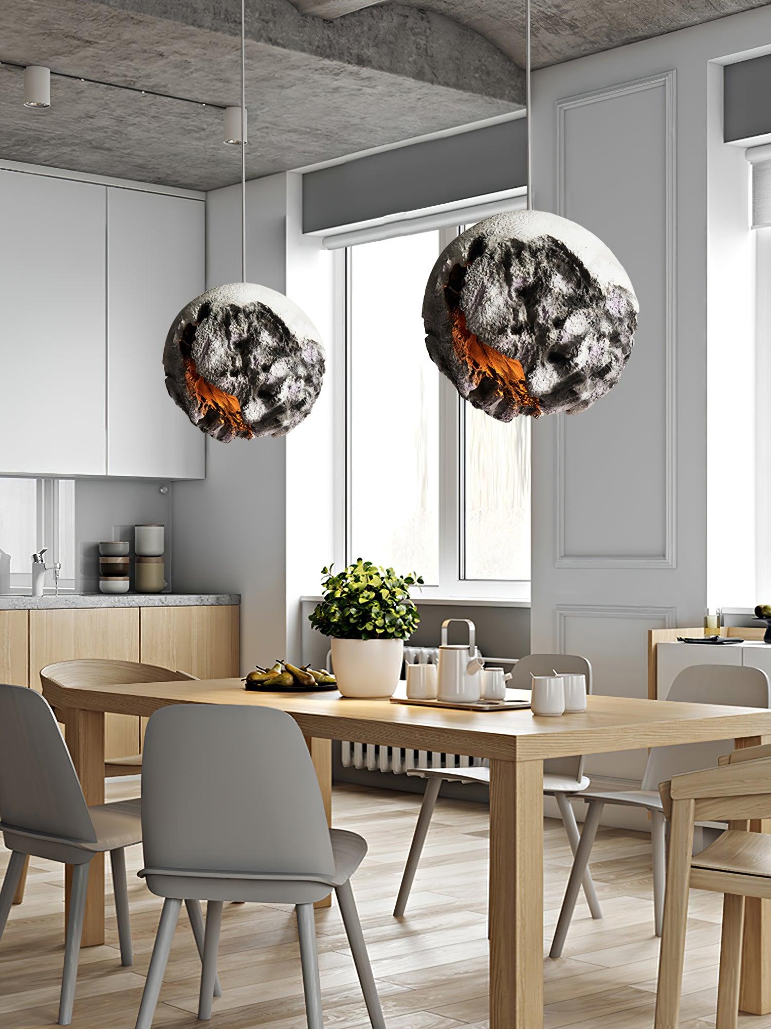 Ilphaara Irregular Planet Metal Plastic Pendant Lamp - Blowlighting