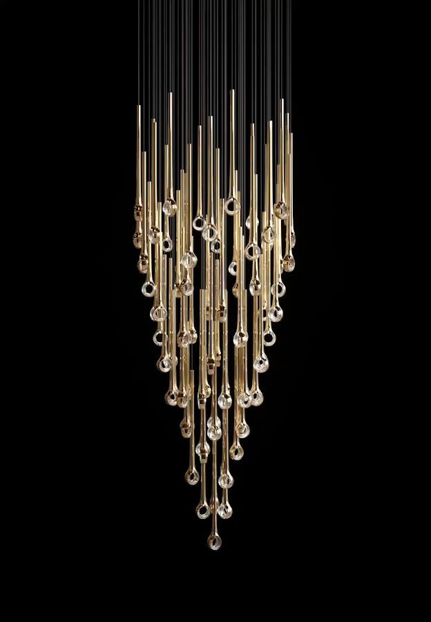 Cicarir Gradient Gold Glass Chandelier - Blowlighting