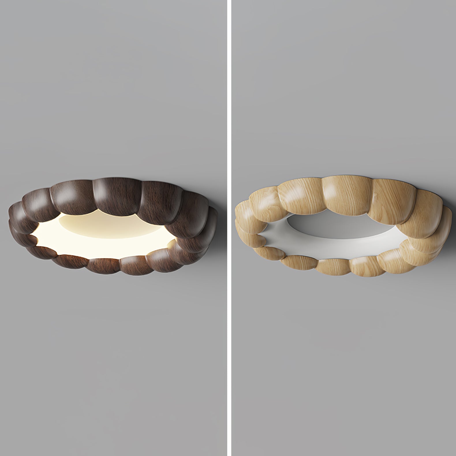 Faux Wood Ripple Ceiling Lamp - Blowlighting