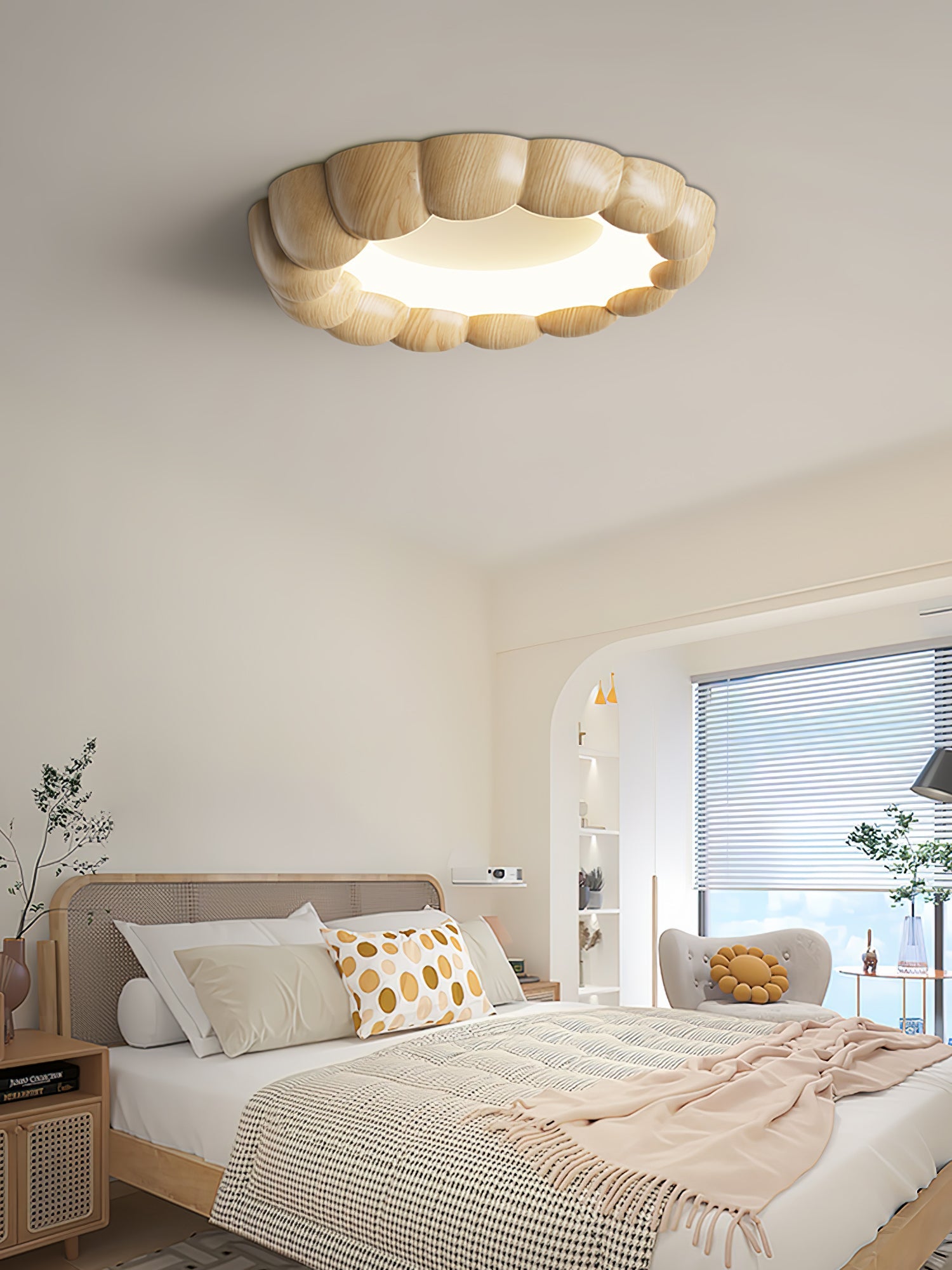 Faux Wood Ripple Ceiling Lamp - Blowlighting