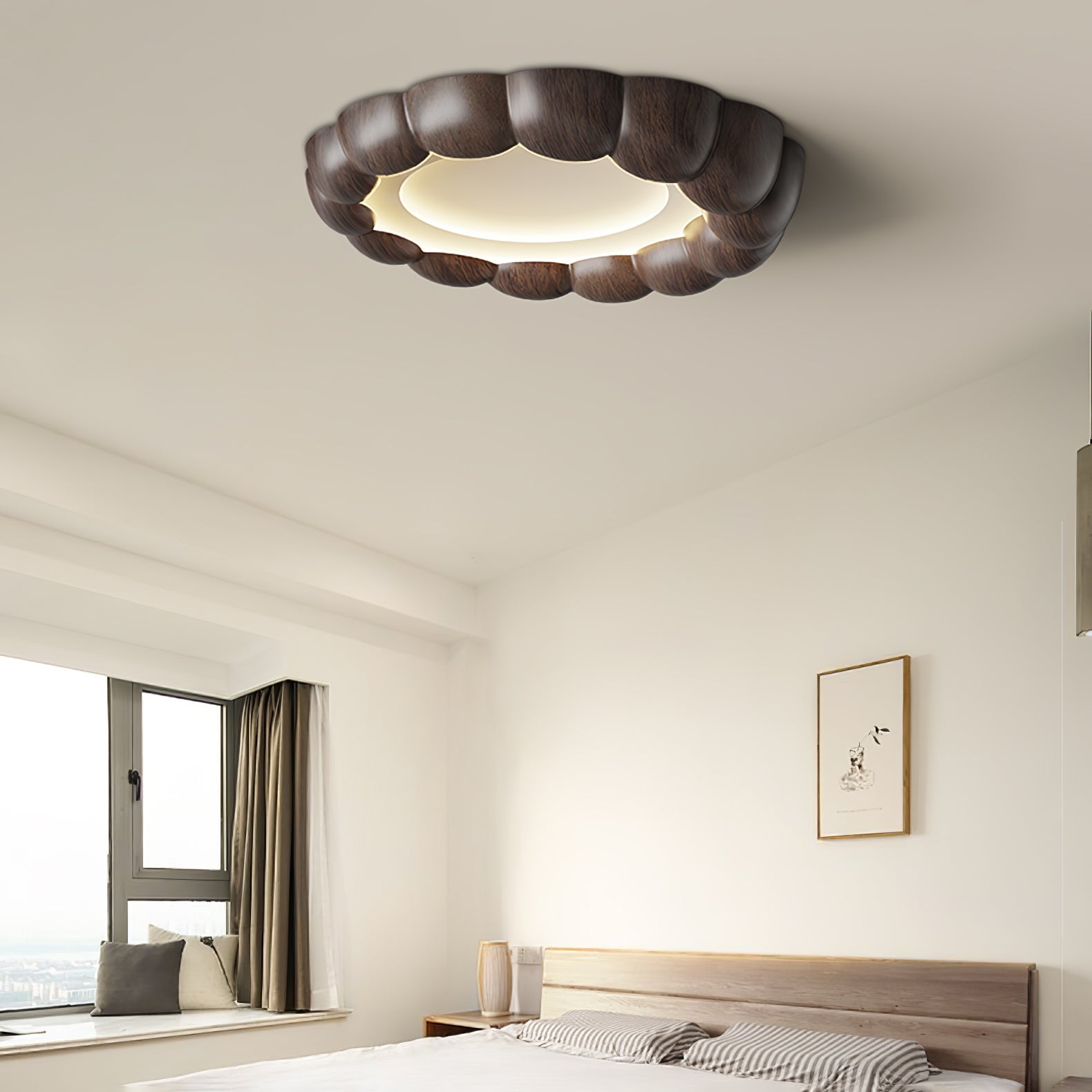 Faux Wood Ripple Ceiling Lamp - Blowlighting