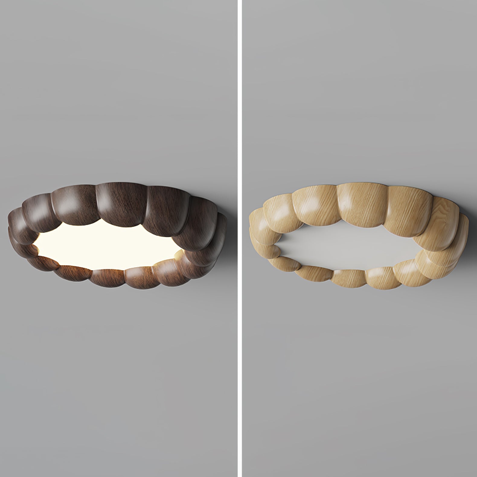 Faux Wood Ripple Ceiling Lamp - Blowlighting