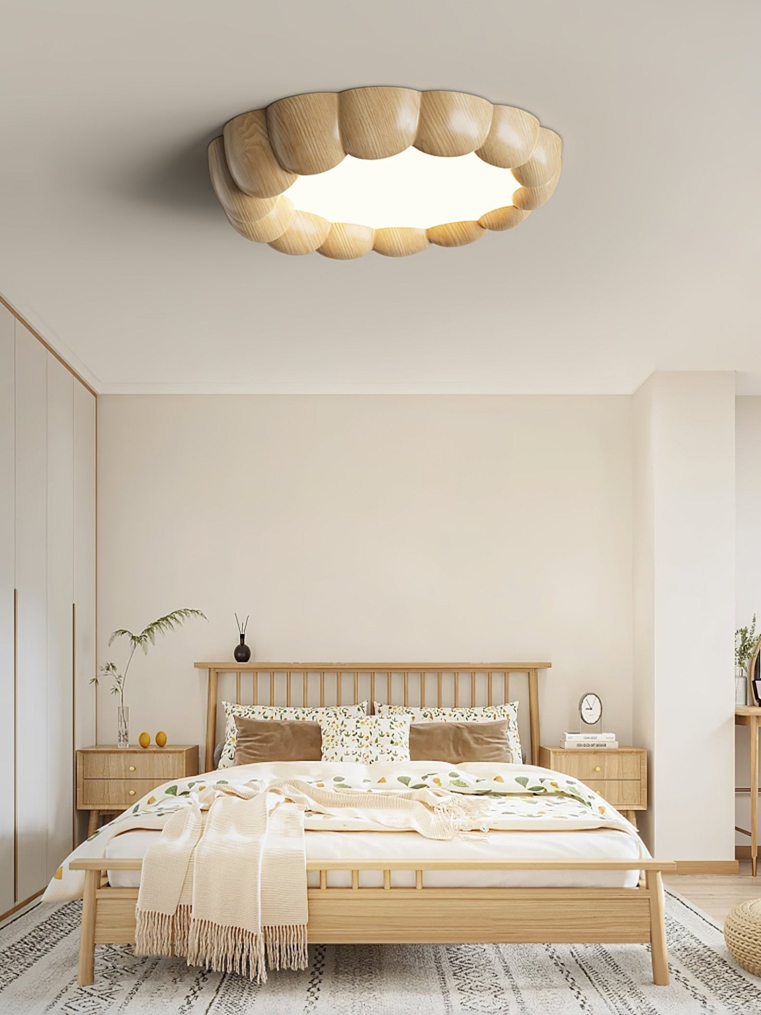Faux Wood Ripple Ceiling Lamp - Blowlighting