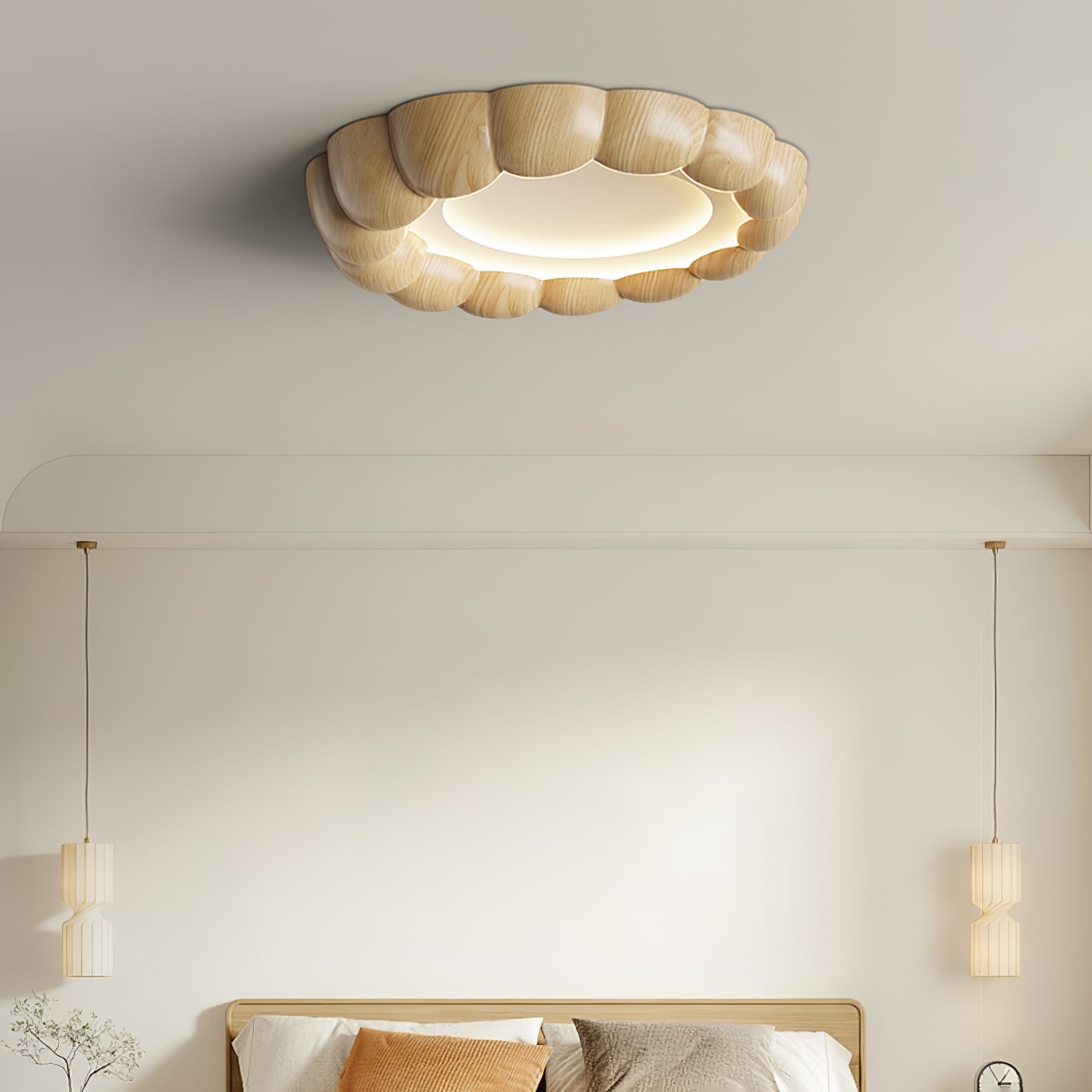 Faux Wood Ripple Ceiling Lamp - Blowlighting