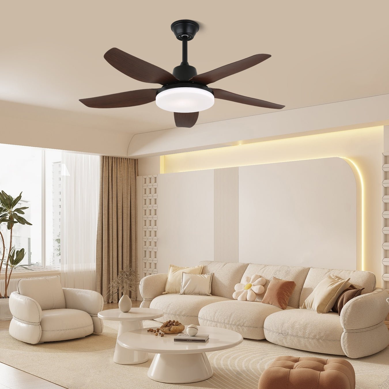 Ronan Modern Wood Ceiling Fan Light - Blowlighting