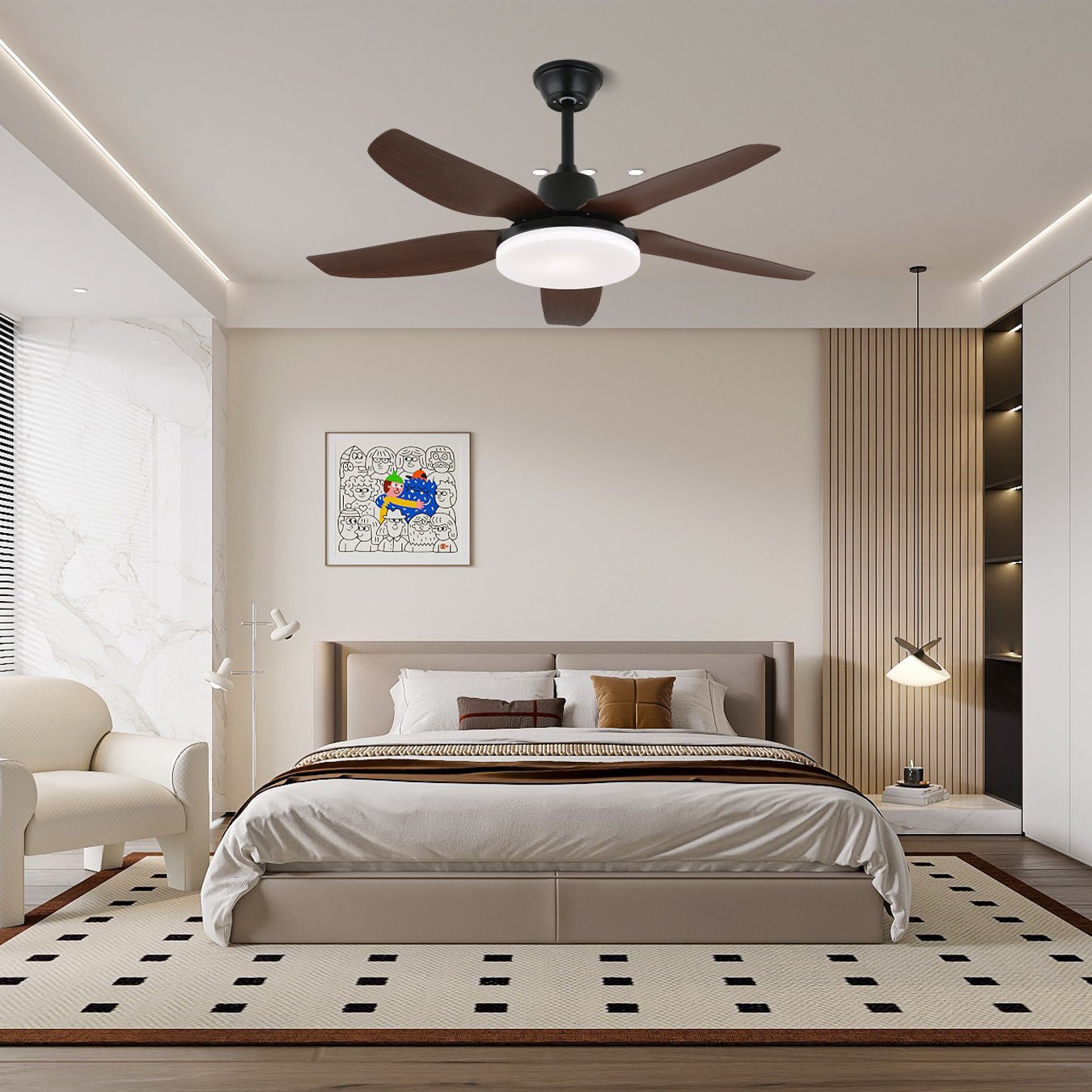 Ronan Modern Wood Ceiling Fan Light - Blowlighting