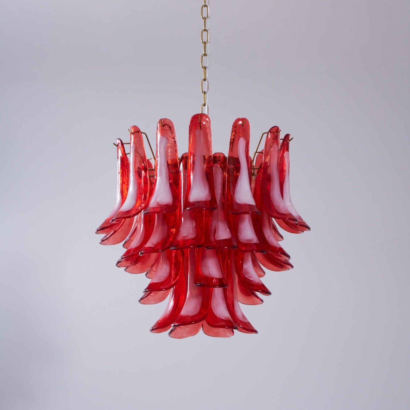 Aurora Chandelier Red Petal Glass Layered Artistic - Blowlighting