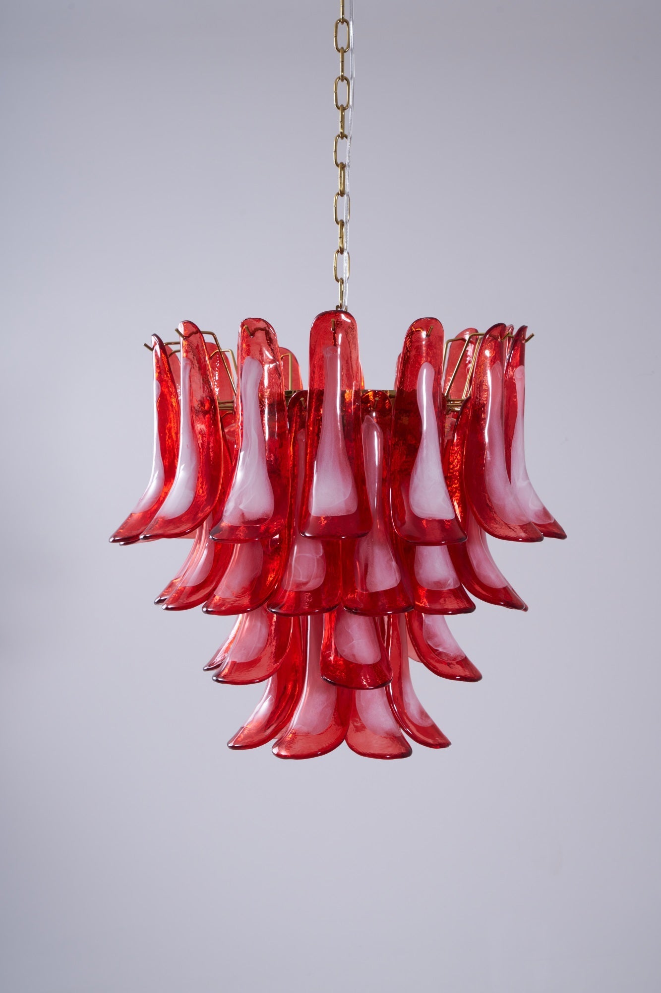 Aurora Chandelier Red Petal Glass Layered Artistic - Blowlighting