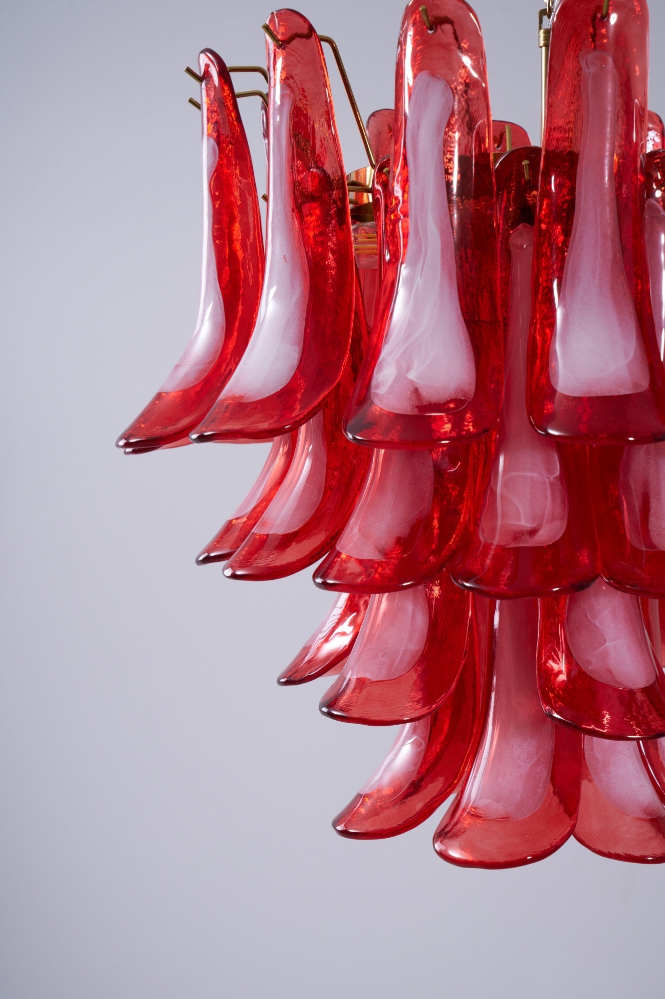 Aurora Chandelier Red Petal Glass Layered Artistic - Blowlighting