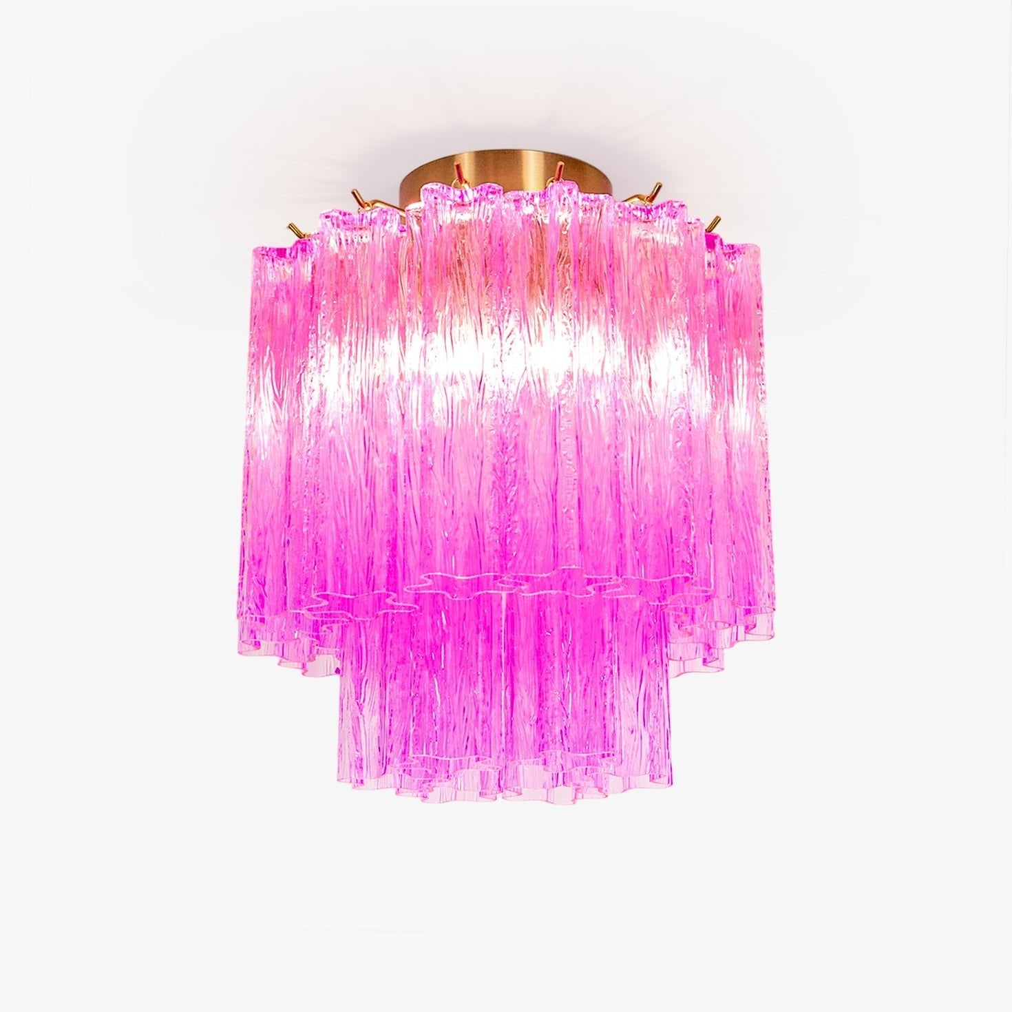 Aurora Ceiling Lamp Purple Murano Glass Tiered Flush Mount - Blowlighting