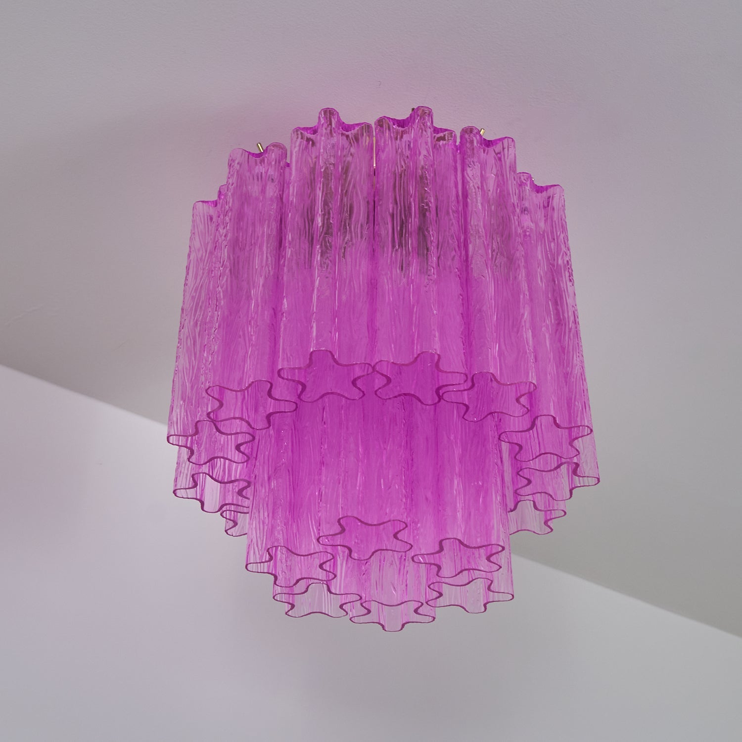 Aurora Ceiling Lamp Purple Murano Glass Tiered Flush Mount - Blowlighting