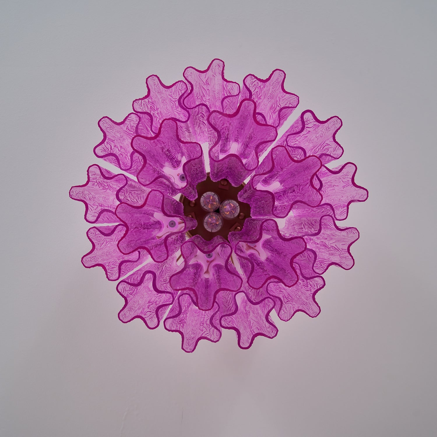 Aurora Ceiling Lamp Purple Murano Glass Tiered Flush Mount - Blowlighting