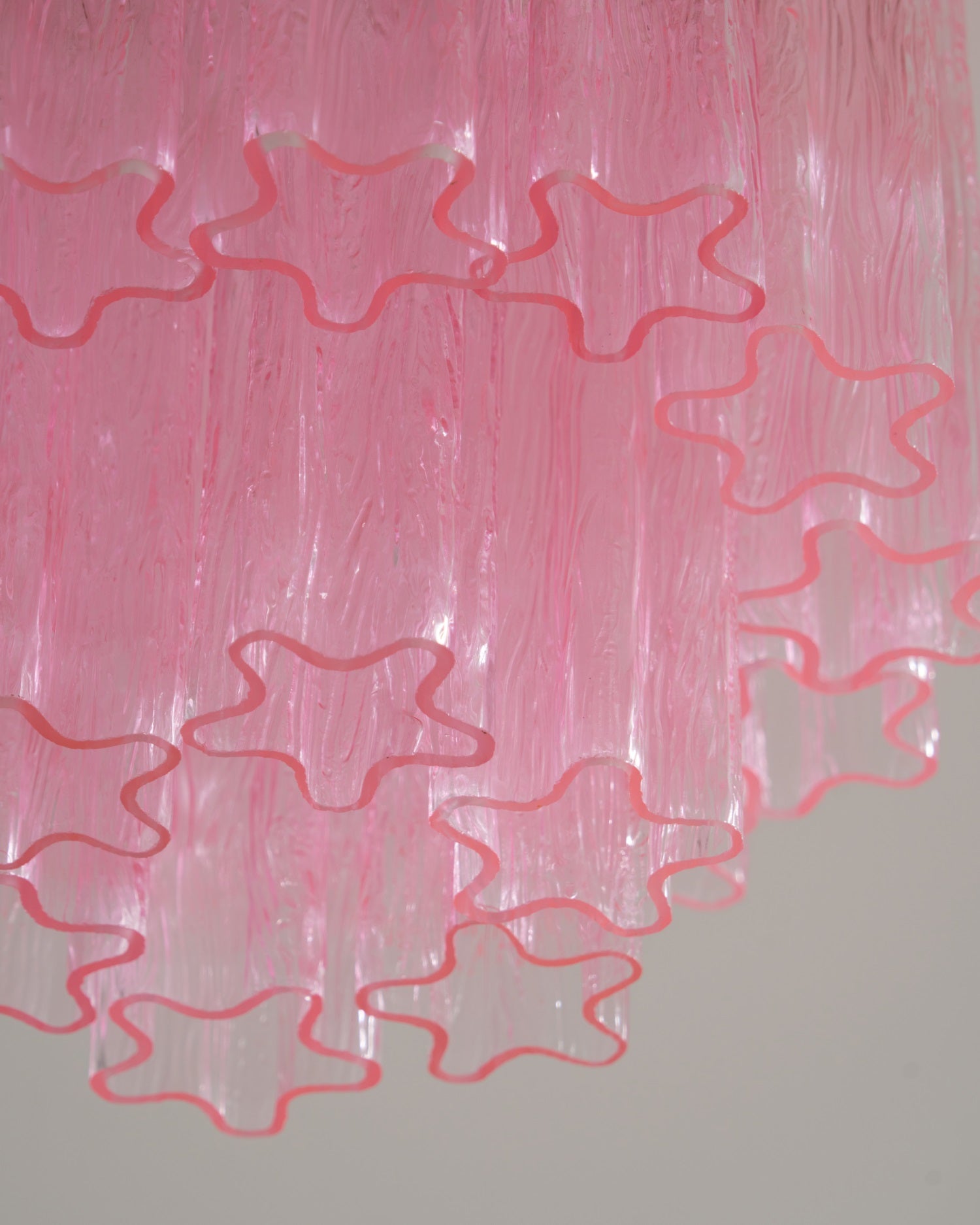 Aurora Ceiling Lamp Pink Murano Glass Tiered Modern Flush - Blowlighting