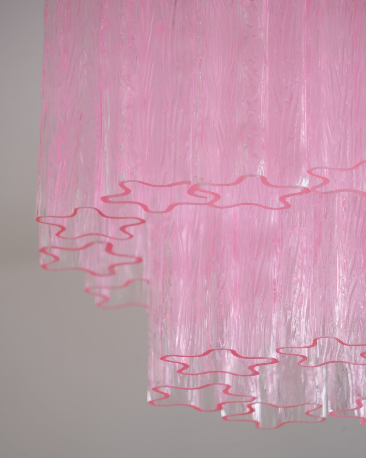 Aurora Ceiling Lamp Pink Murano Glass Tiered Modern Flush - Blowlighting