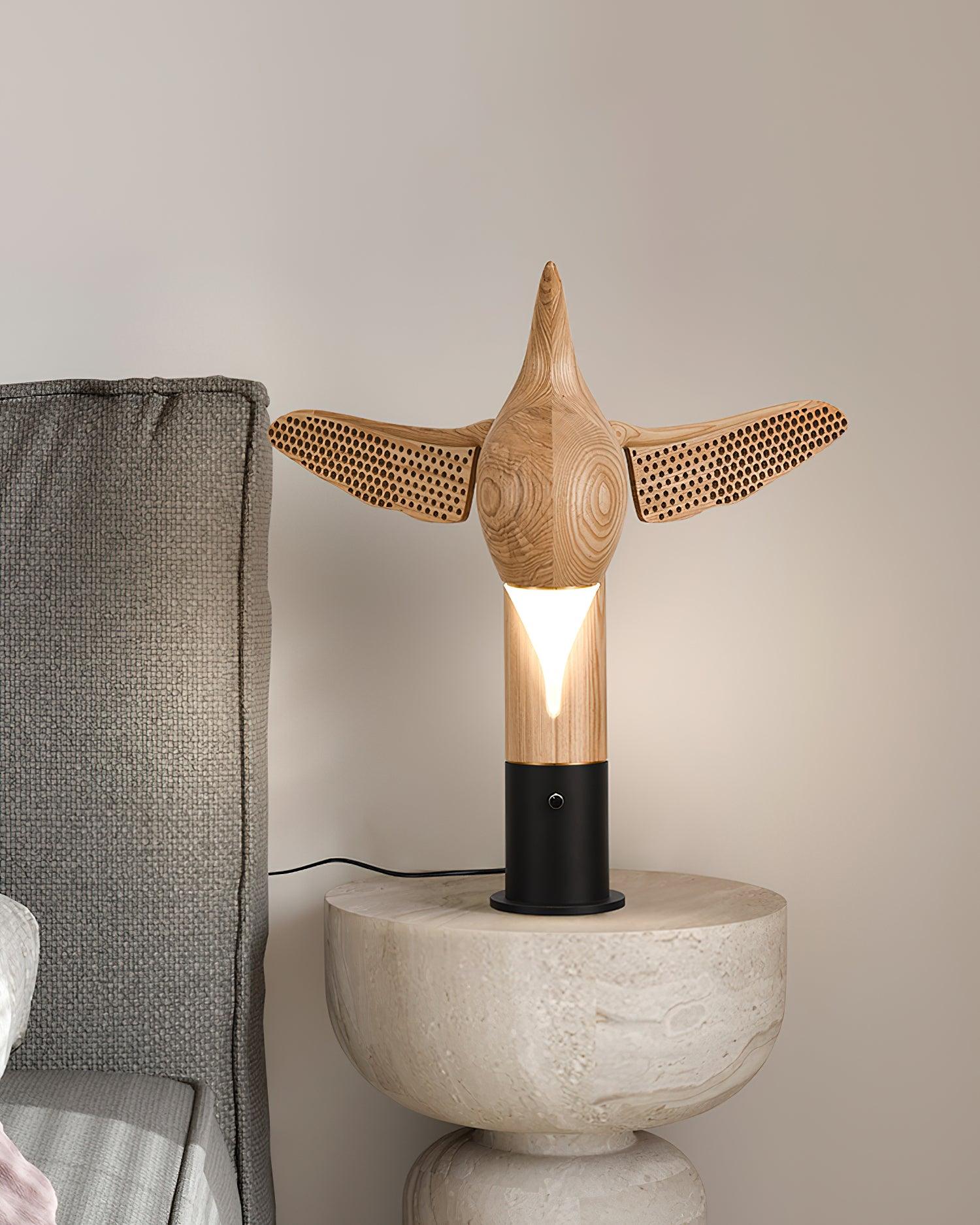 Joanne Contemporary Wood Table Lamp - Blowlighting