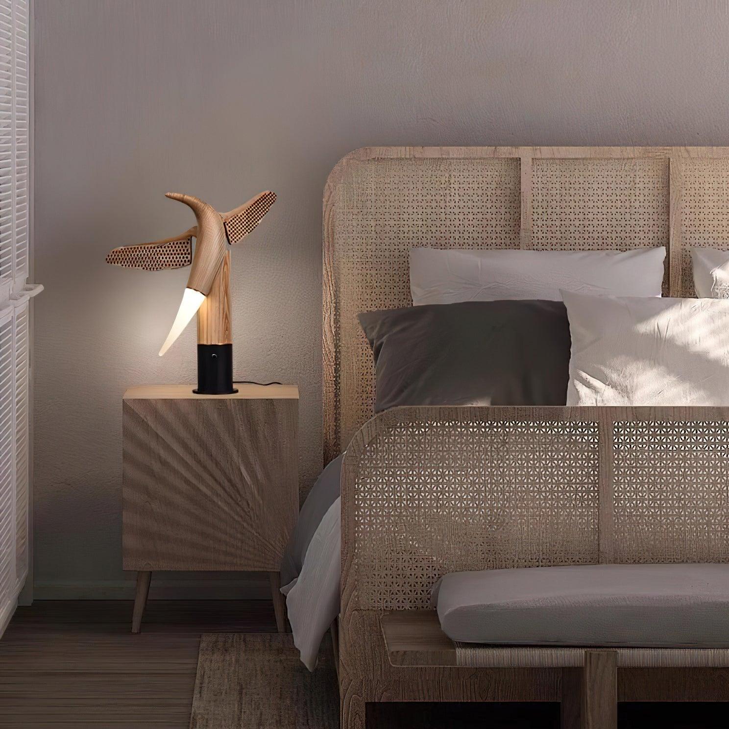 Joanne Contemporary Wood Table Lamp - Blowlighting