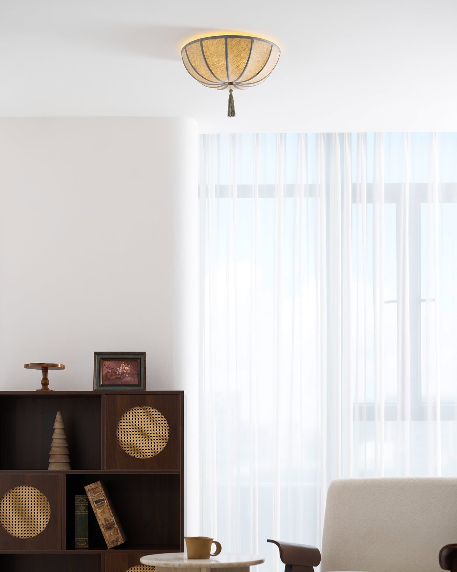 Fleur Oriental Fabric Ceiling Light