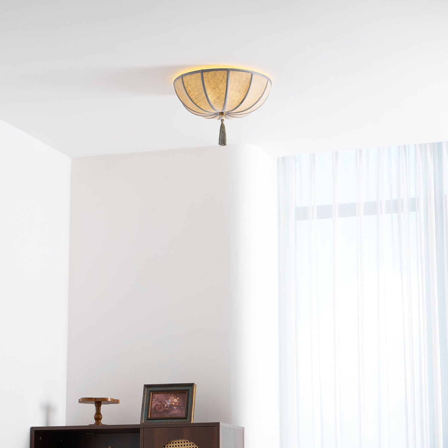 Fleur Oriental Fabric Ceiling Light