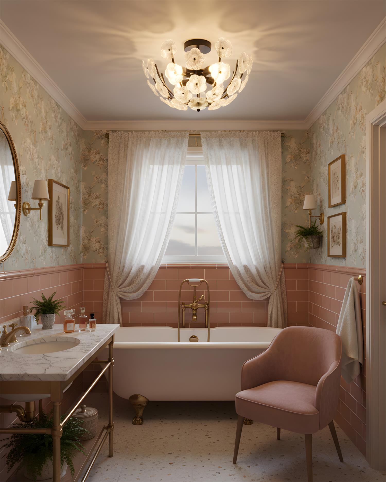 Fleurin Floral Glass Ceiling Light