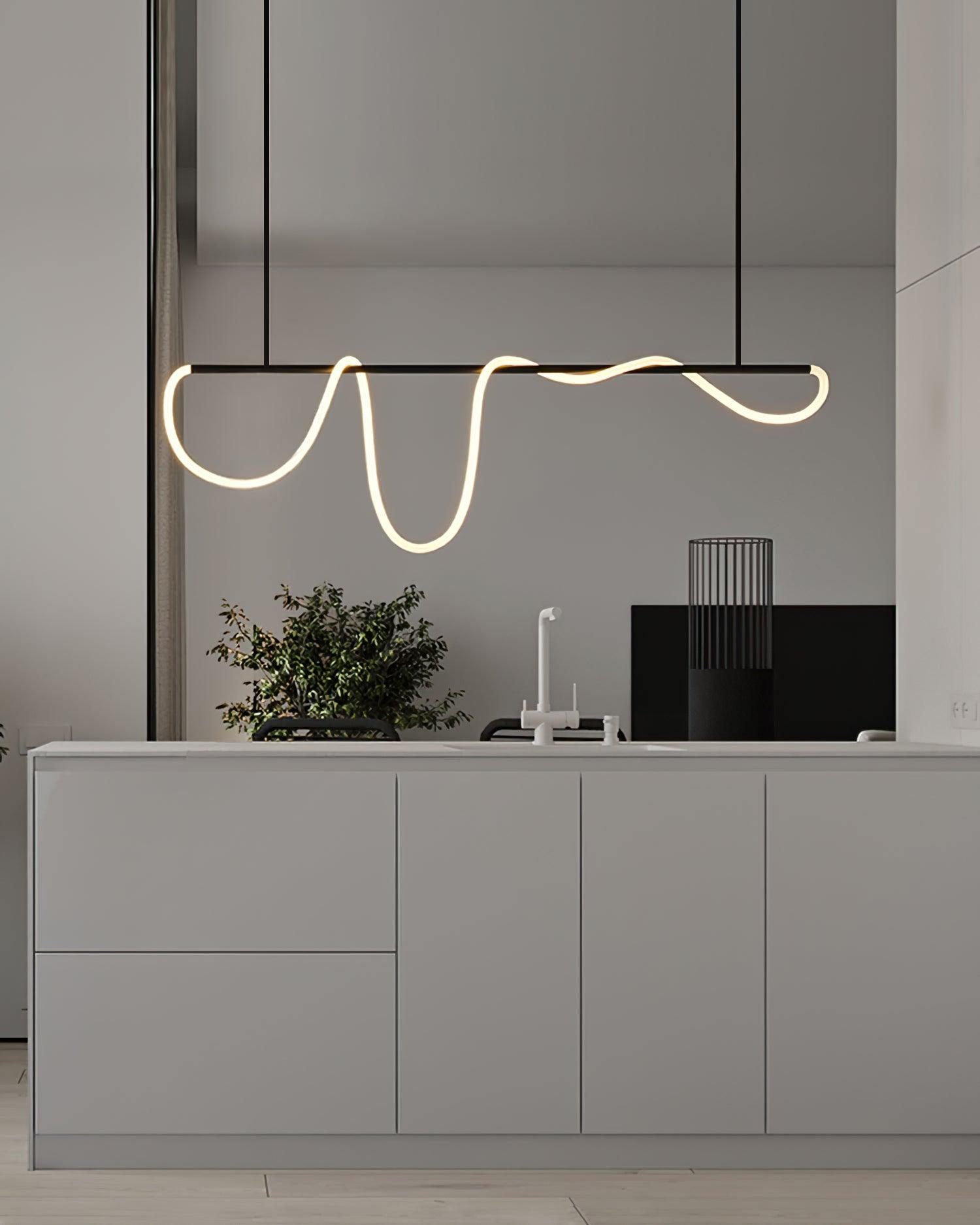 Flexible Linear Curve Chandelier - Blowlighting