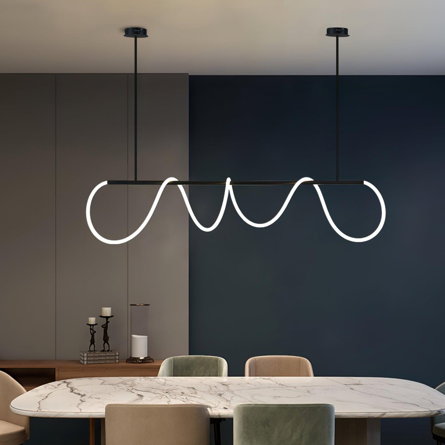 Flexible Linear Curve Chandelier - Blowlighting