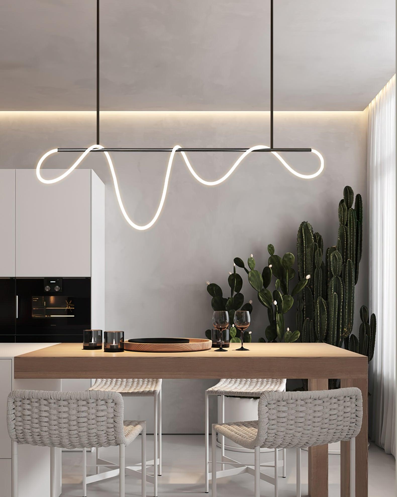 Flexible Linear Curve Chandelier - Blowlighting