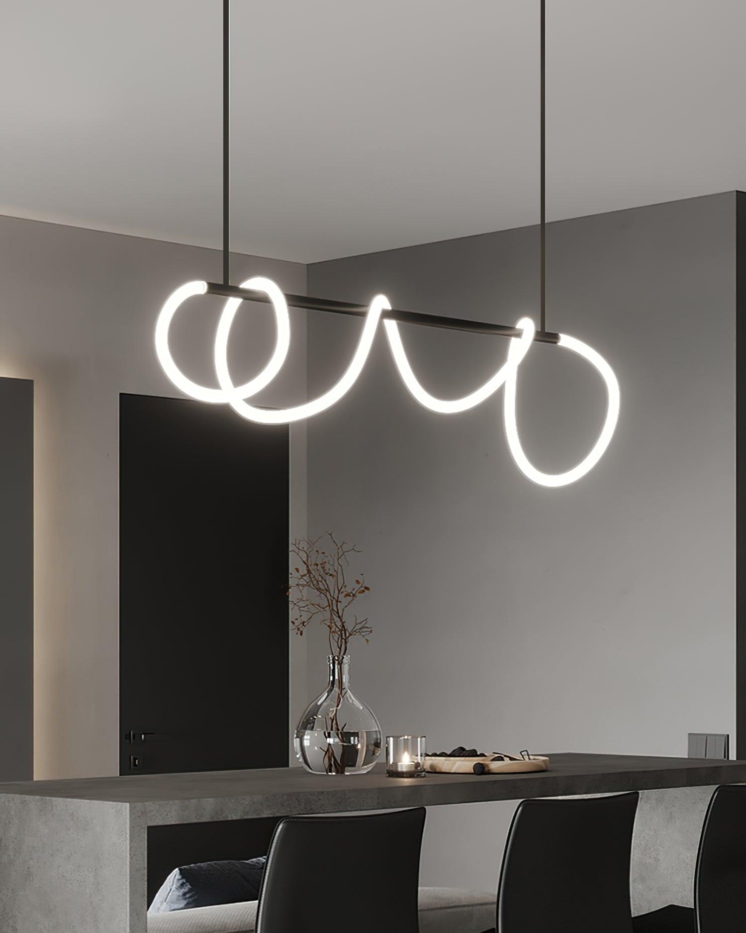 Flexible Linear Curve Chandelier - Blowlighting