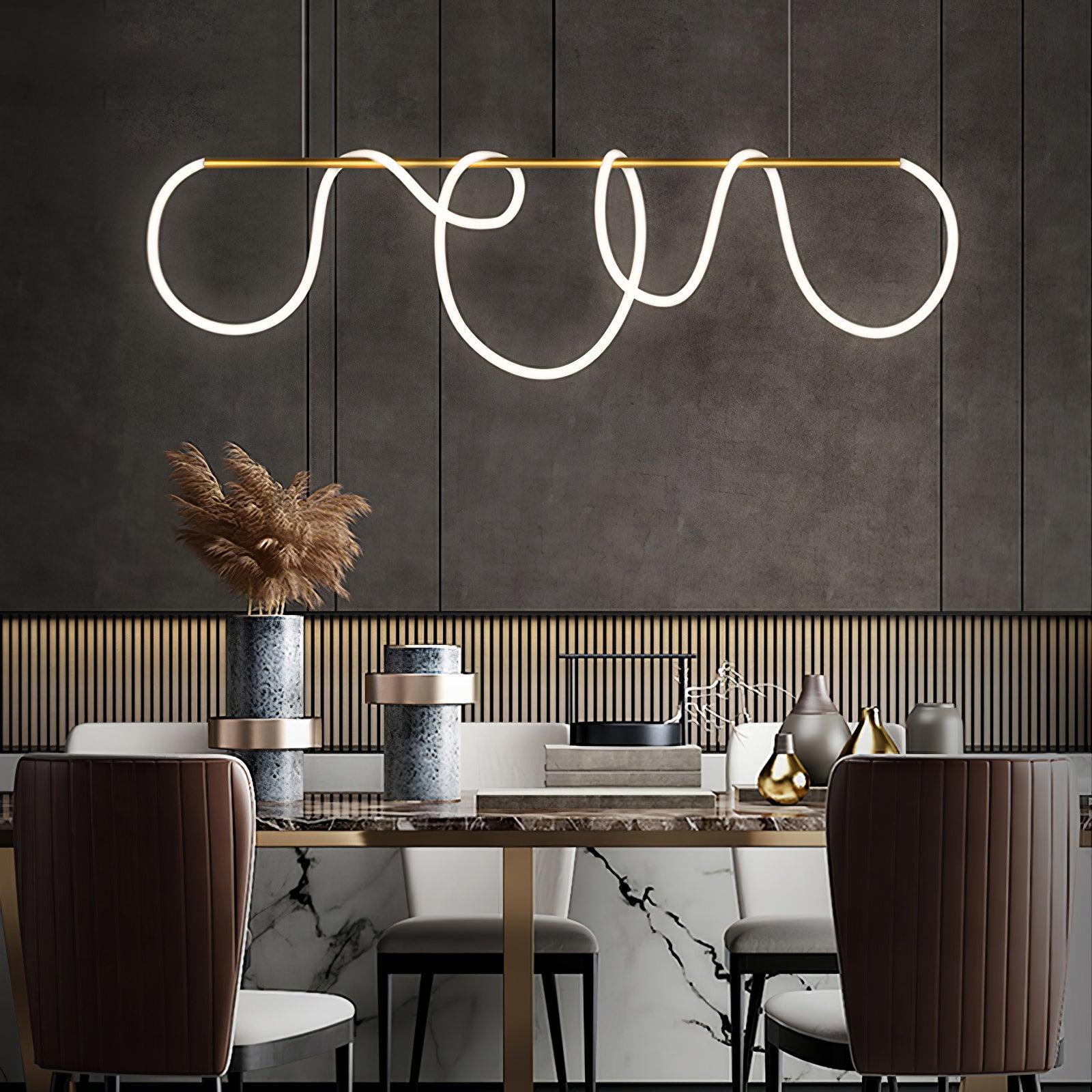 Flexible Linear Curve Chandelier - Blowlighting