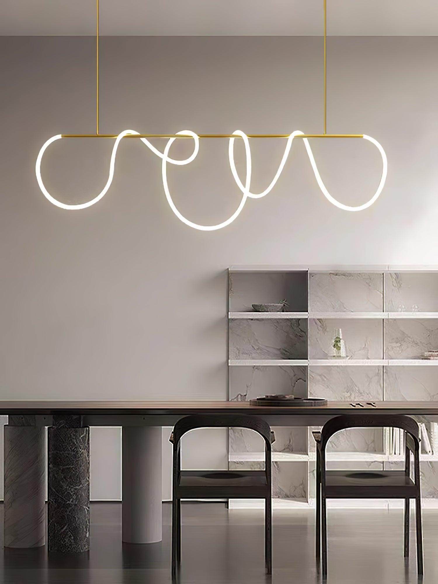Flexible Linear Curve Chandelier - Blowlighting