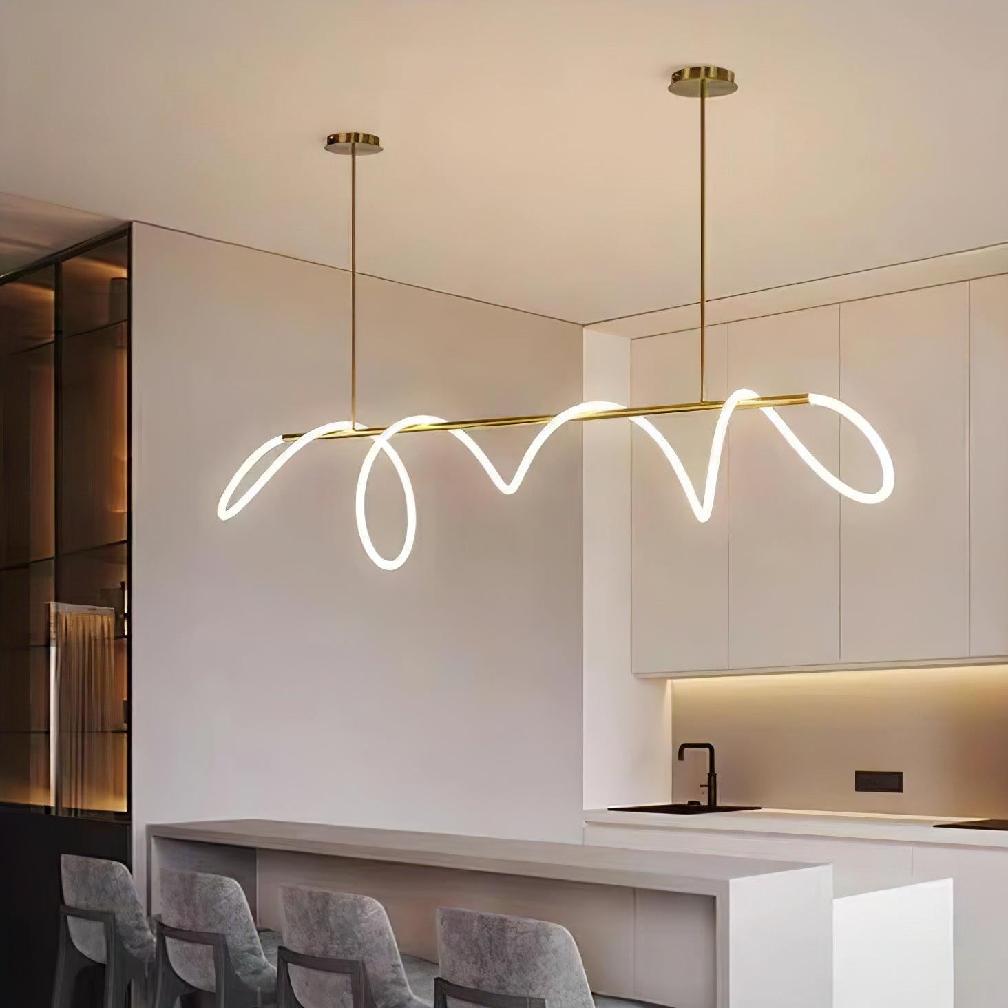 Flexible Linear Curve Chandelier - Blowlighting