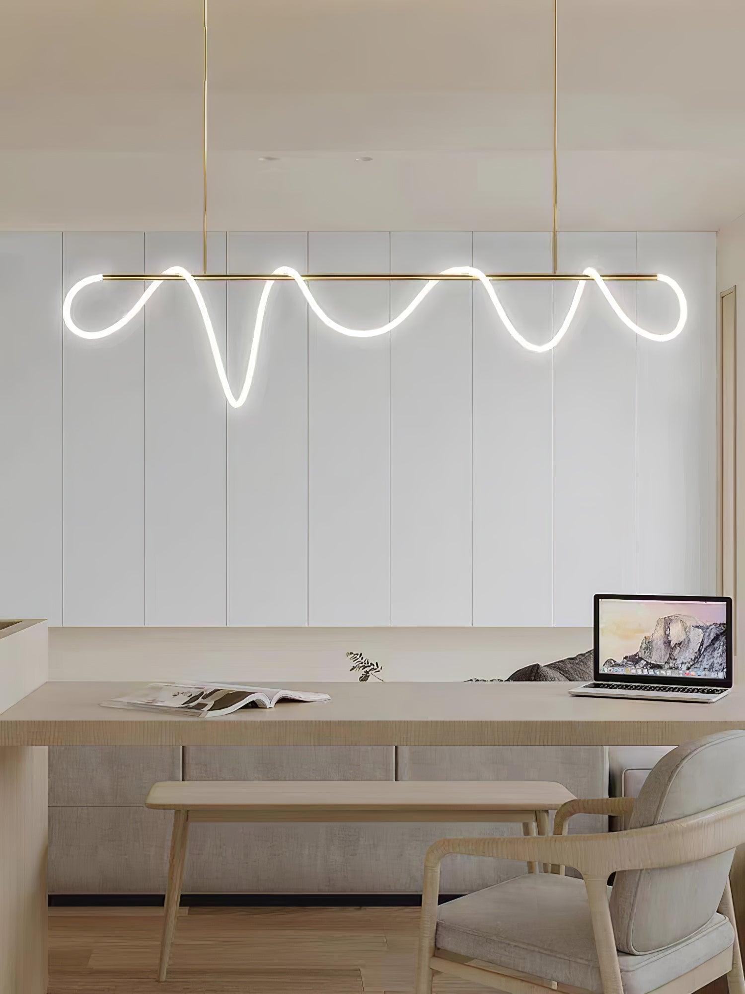 Flexible Linear Curve Chandelier - Blowlighting
