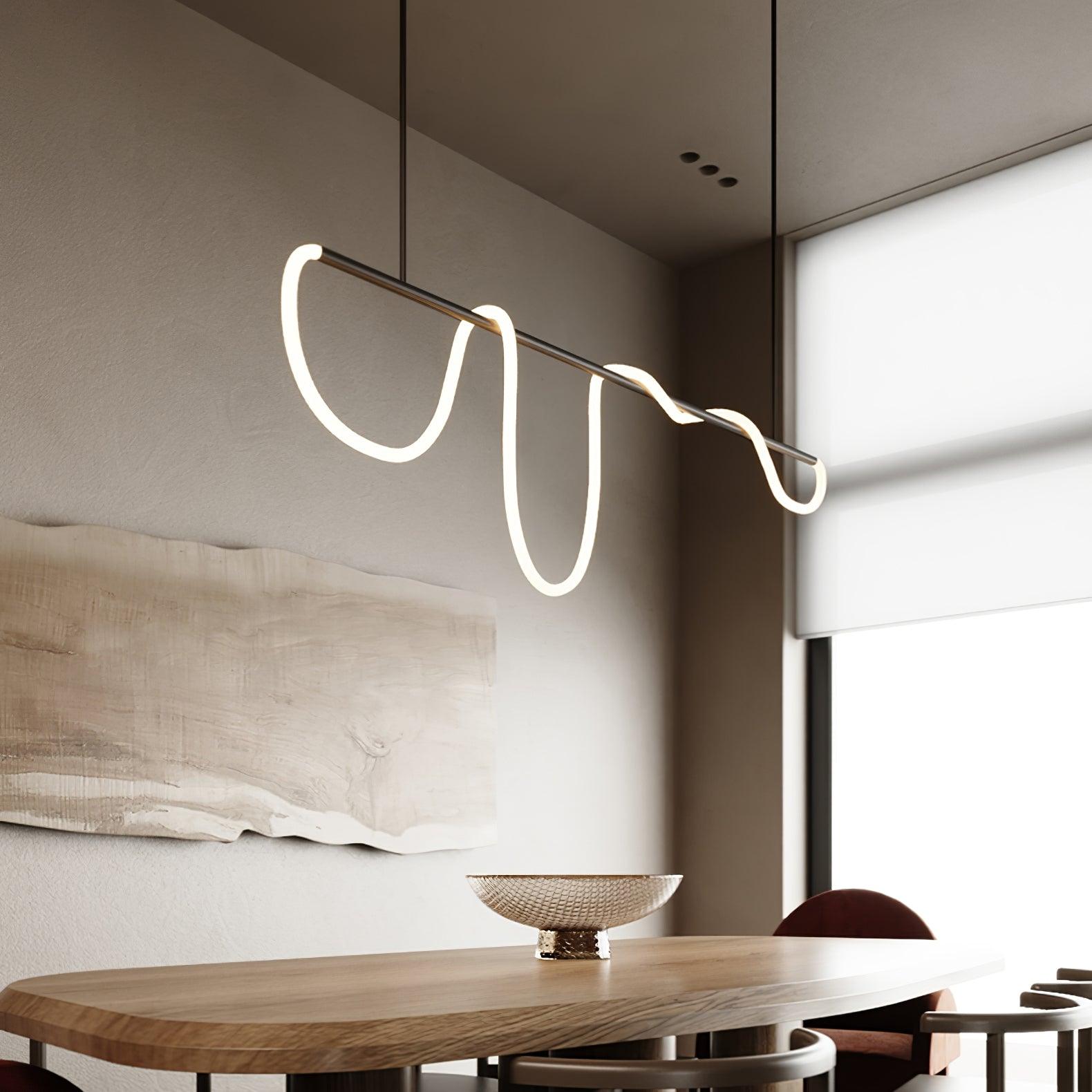 Flexible Linear Curve Chandelier - Blowlighting