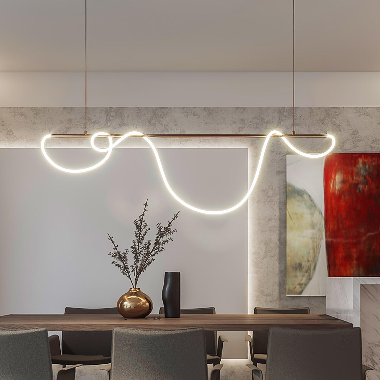 Flexible Linear Curve Chandelier - Blowlighting