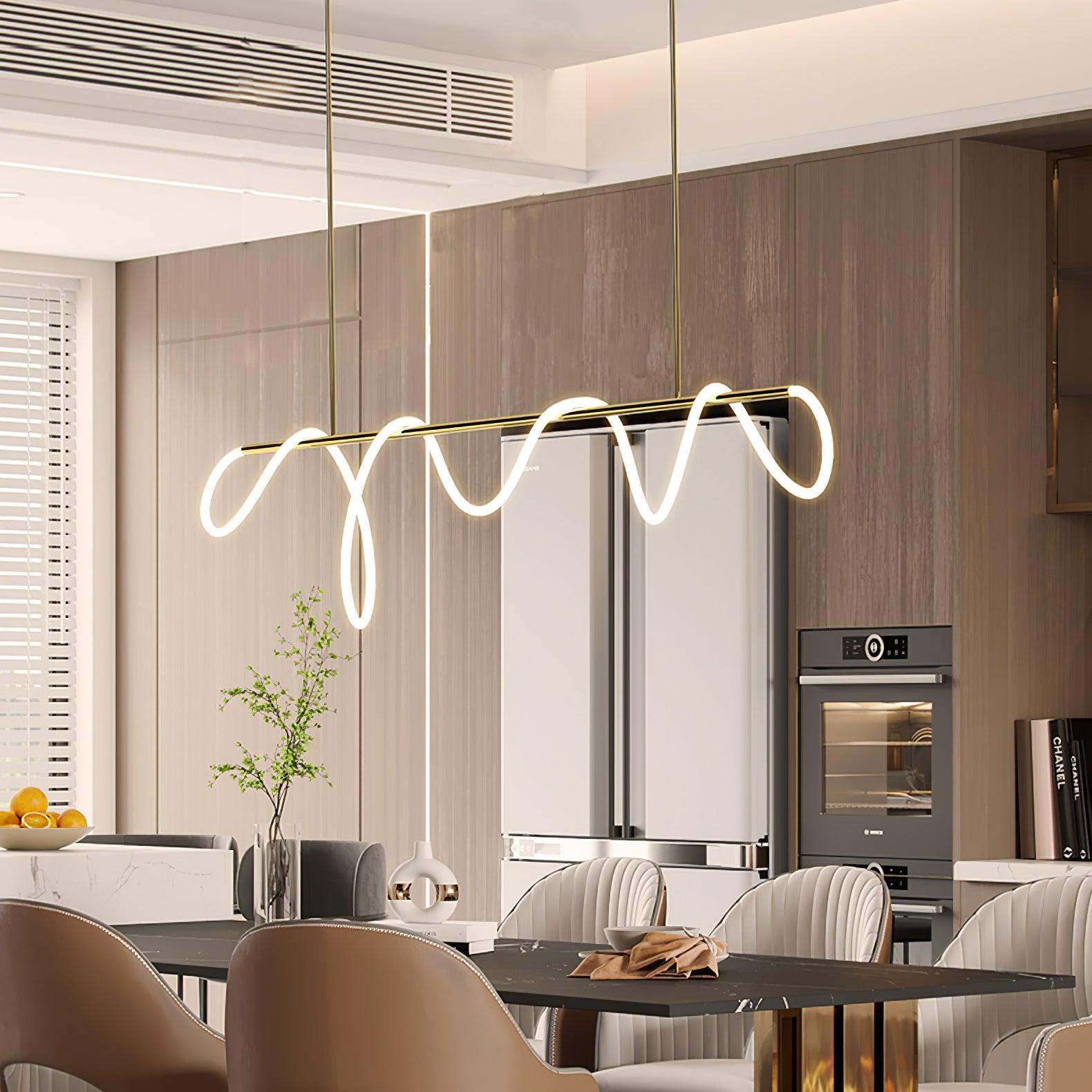 Flexible Linear Curve Chandelier - Blowlighting