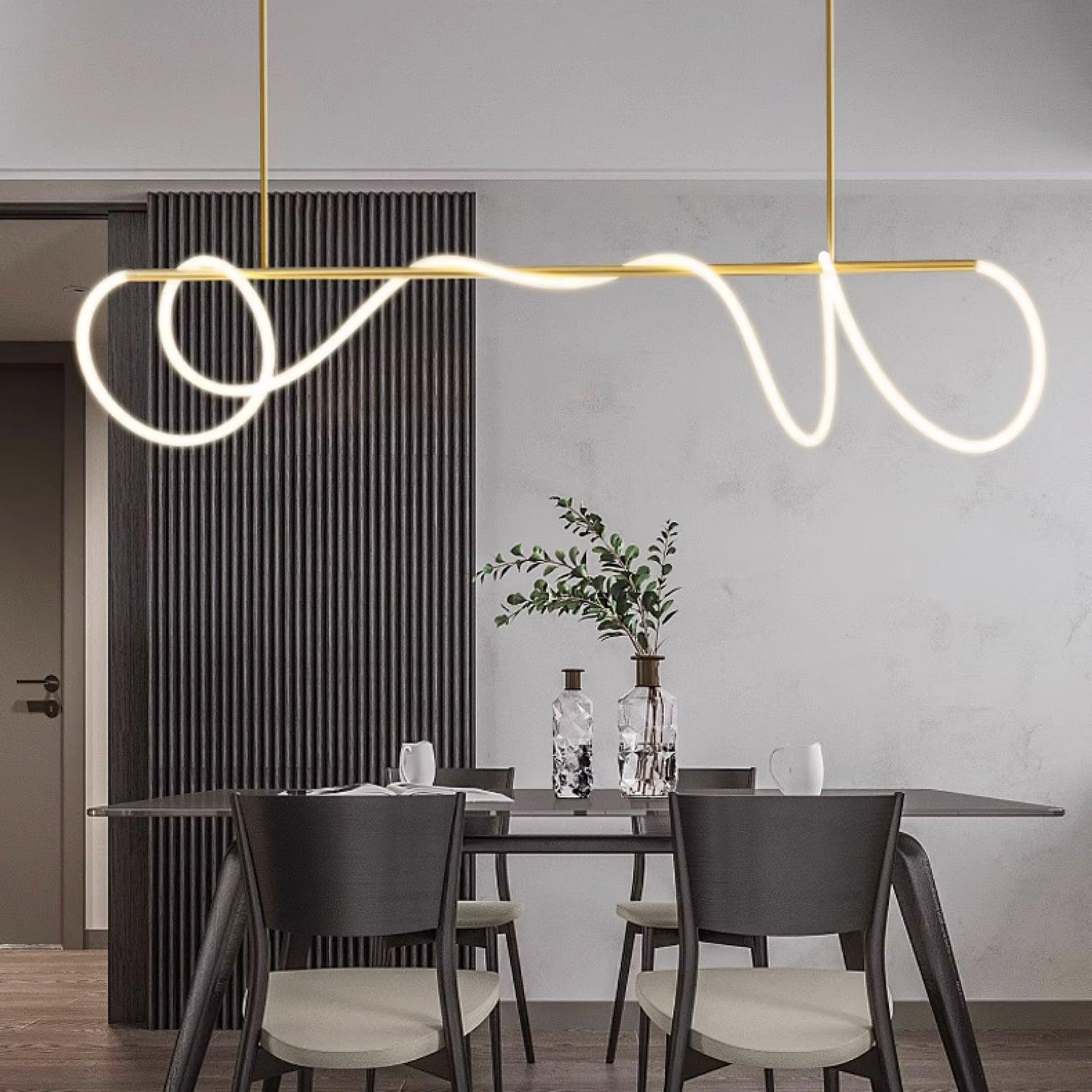 Flexible Linear Curve Chandelier - Blowlighting