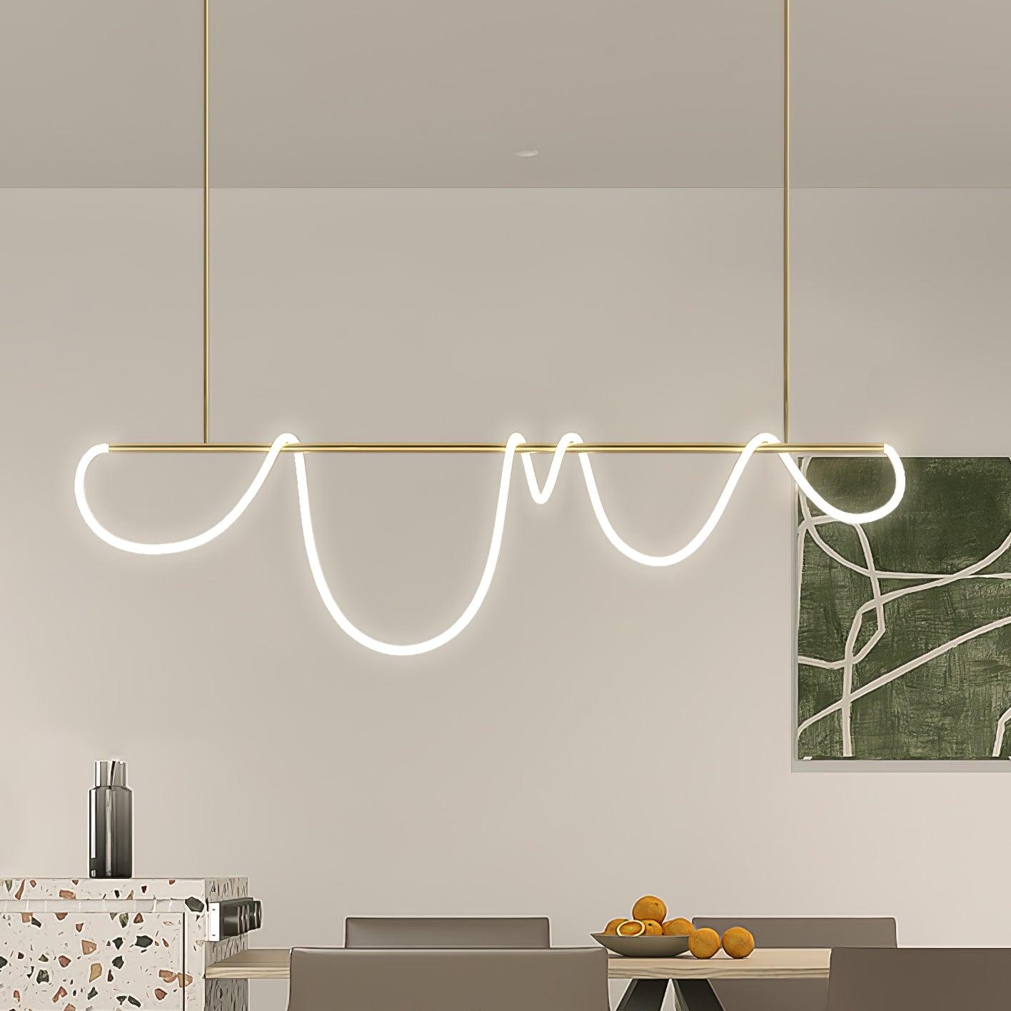 Flexible Linear Curve Chandelier - Blowlighting