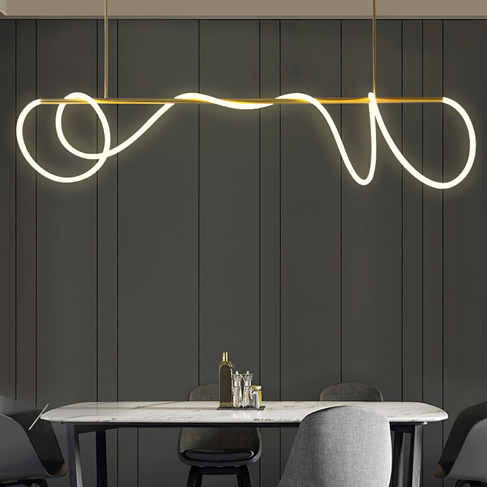 Flexible Linear Curve Chandelier - Blowlighting