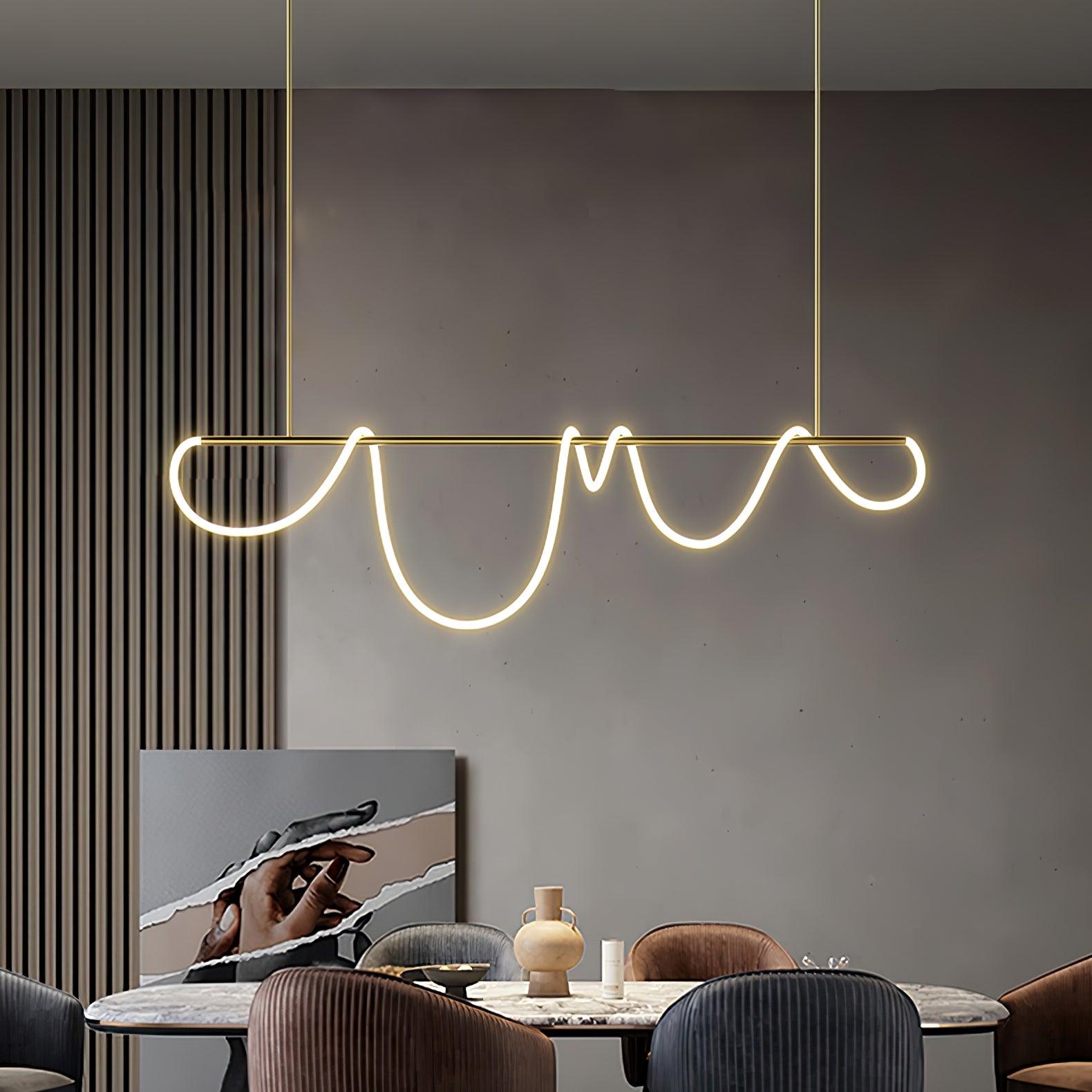 Flexible Linear Curve Chandelier - Blowlighting