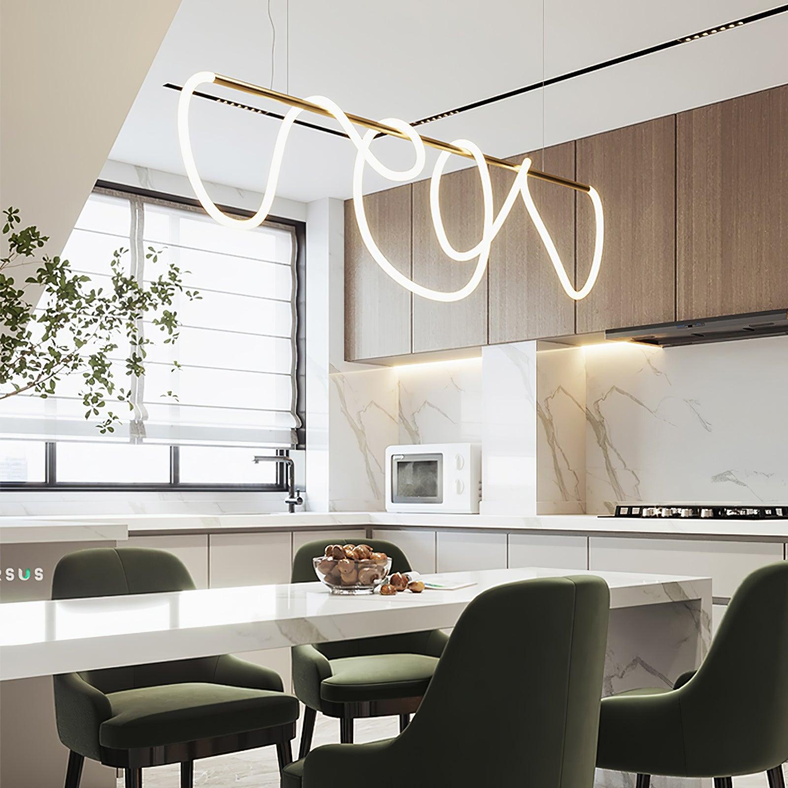 Flexible Linear Curve Chandelier - Blowlighting