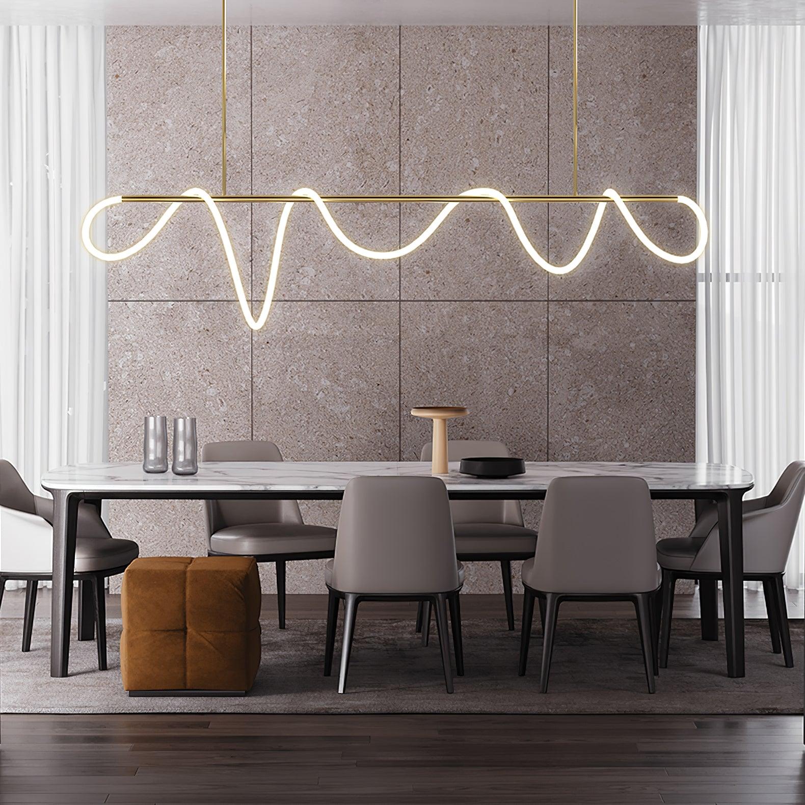 Flexible Linear Curve Chandelier - Blowlighting