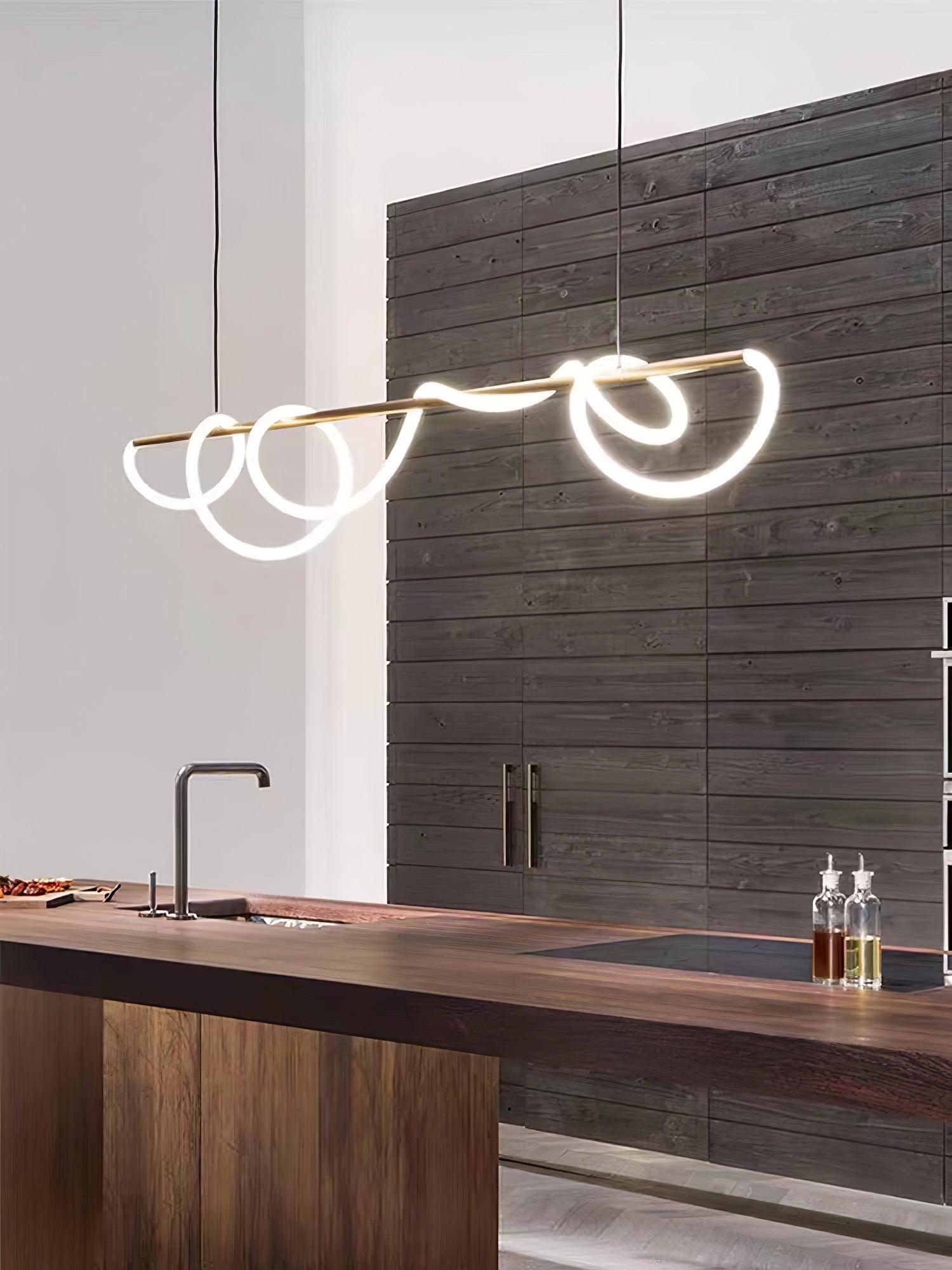 Flexible Linear Curve Chandelier - Blowlighting