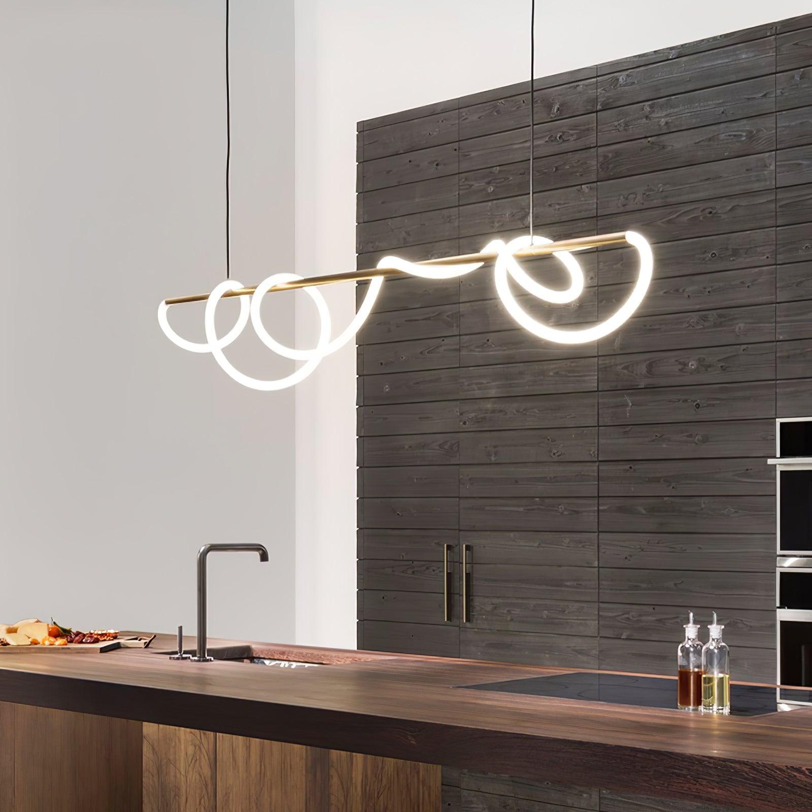 Flexible Linear Curve Chandelier - Blowlighting
