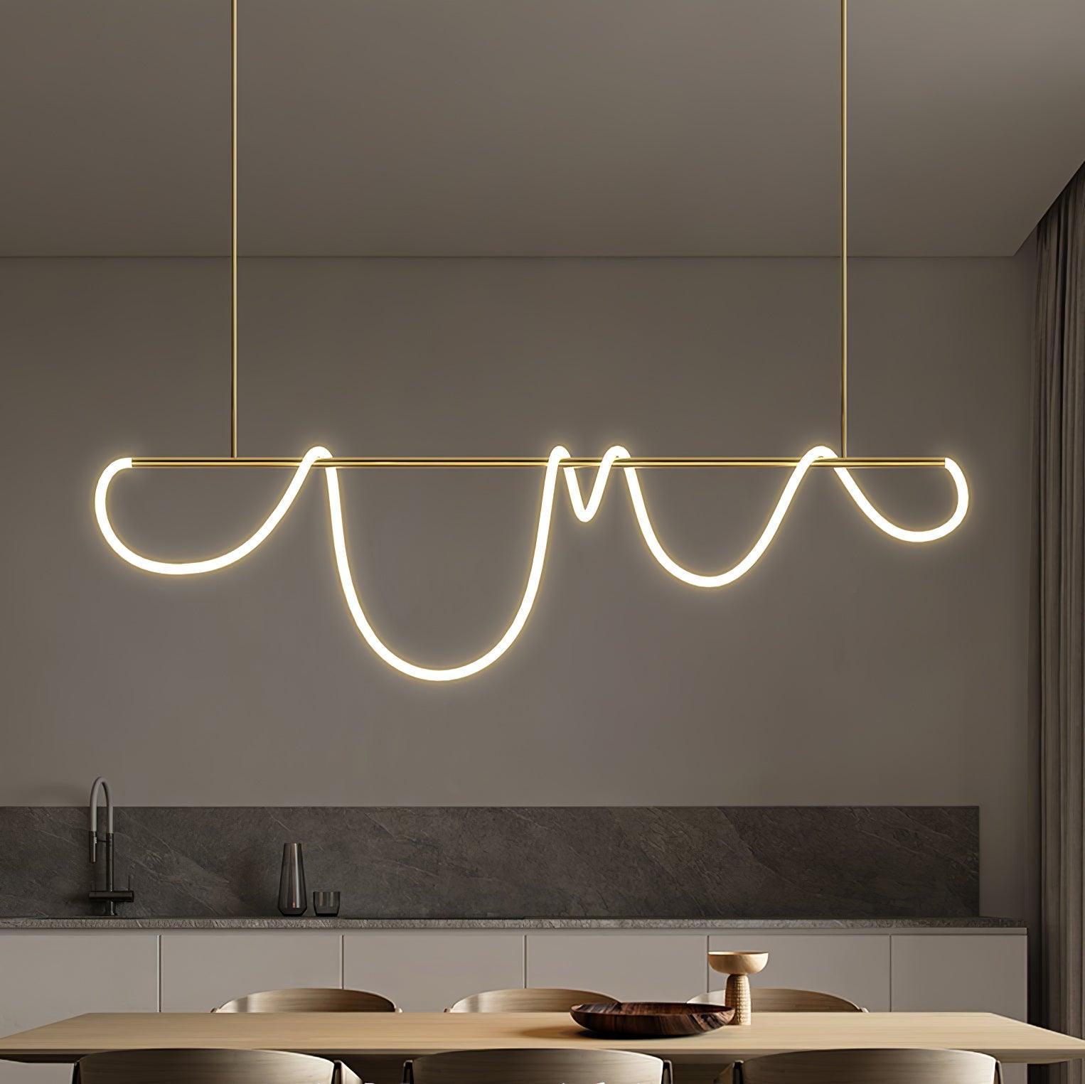 Flexible Linear Curve Chandelier - Blowlighting
